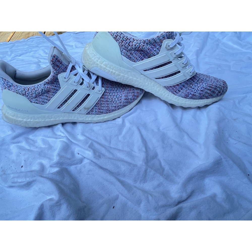 Adidas Ultraboost 4.0 Multicolor White Primeknit Running Shoes DB3211 Mens 10